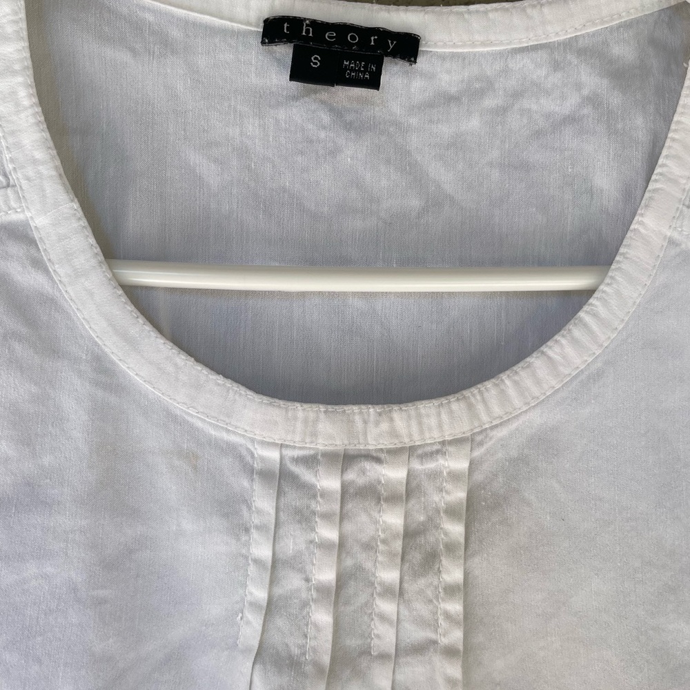 White linen Theory top.